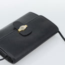 Christian Dior Shoulder Bag Leather Black Gold Auth ar14060-6