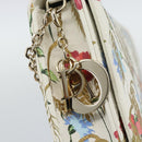 Christian Dior Chain Shoulder Bag Leather White Gold Auth ar14061SM-14