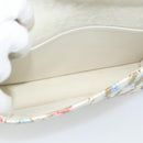 Christian Dior Chain Shoulder Bag Leather White Gold Auth ar14061SM-17