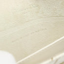 Christian Dior Chain Shoulder Bag Leather White Gold Auth ar14061SM-21