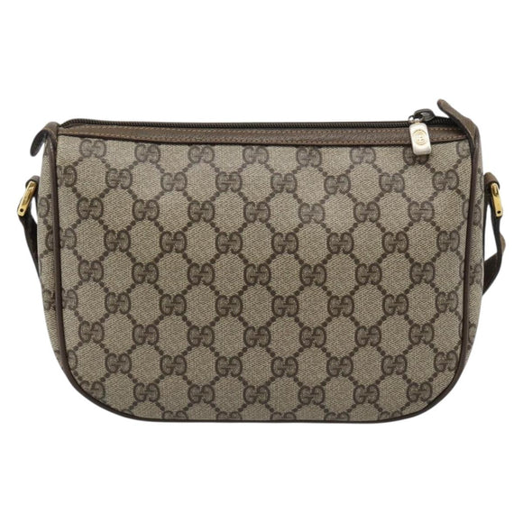 GUCCI GG Supreme Shoulder Bag PVC Leather Beige Gold 89 02 032 Auth ar14062