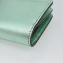 FENDI Compact Wallet Leather Green Silver 8M0490 Auth ar14064M-15