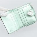 FENDI Compact Wallet Leather Green Silver 8M0490 Auth ar14064M-8