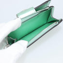 FENDI Compact Wallet Leather Green Silver 8M0490 Auth ar14064M-10