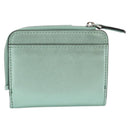 FENDI Compact Wallet Leather Green Silver 8M0490 Auth ar14064M-2