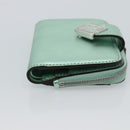 FENDI Compact Wallet Leather Green Silver 8M0490 Auth ar14064M-4