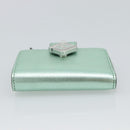 FENDI Compact Wallet Leather Green Silver 8M0490 Auth ar14064M-6