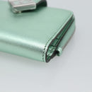 FENDI Compact Wallet Leather Green Silver 8M0490 Auth ar14064M-7