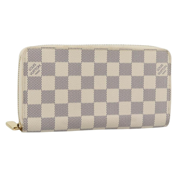 LOUIS VUITTON Damier Azur Zippy Wallet Long Wallet N60019 LV Auth ar14067V