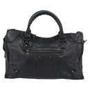 BALENCIAGA The City Hand Bag Leather Black 115748 Auth ar14069-13