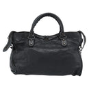 BALENCIAGA The City Hand Bag Leather Black 115748 Auth ar14069-2
