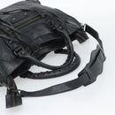 BALENCIAGA The City Hand Bag Leather Black 115748 Auth ar14069-8