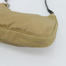 PRADA Nylon Hand Bag Beige Silver Auth ar14070-15