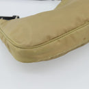 PRADA Nylon Hand Bag Beige Silver Auth ar14070-16