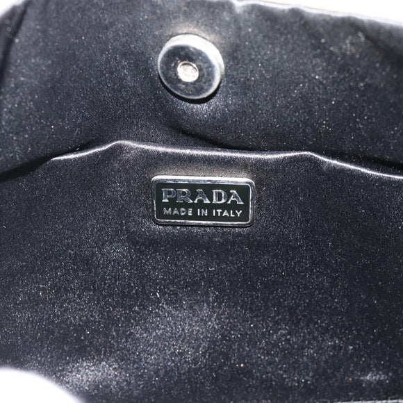 PRADA Nylon Hand Bag Beige Silver Auth ar14070
