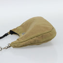 PRADA Nylon Hand Bag Beige Silver Auth ar14070-3