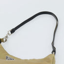 PRADA Nylon Hand Bag Beige Silver Auth ar14070-14