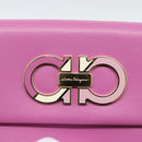 Salvatore Ferragamo Gancini Long Wallet Leather Pink Gold Auth ar14073V-12