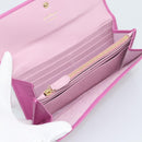 Salvatore Ferragamo Gancini Long Wallet Leather Pink Gold Auth ar14073V-14