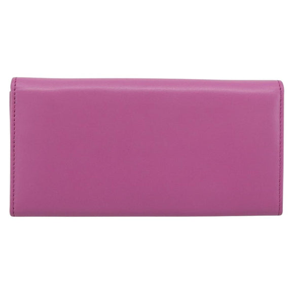 Salvatore Ferragamo Gancini Long Wallet Leather Pink Gold Auth ar14073V