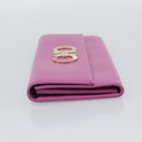 Salvatore Ferragamo Gancini Long Wallet Leather Pink Gold Auth ar14073V-4