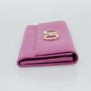 Salvatore Ferragamo Gancini Long Wallet Leather Pink Gold Auth ar14073V-5