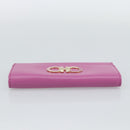 Salvatore Ferragamo Gancini Long Wallet Leather Pink Gold Auth ar14073V-6