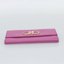 Salvatore Ferragamo Gancini Long Wallet Leather Pink Gold Auth ar14073V-7