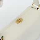 GUCCI Hand Bag Leather White Gold 000 406 0025 Auth ar14074-6