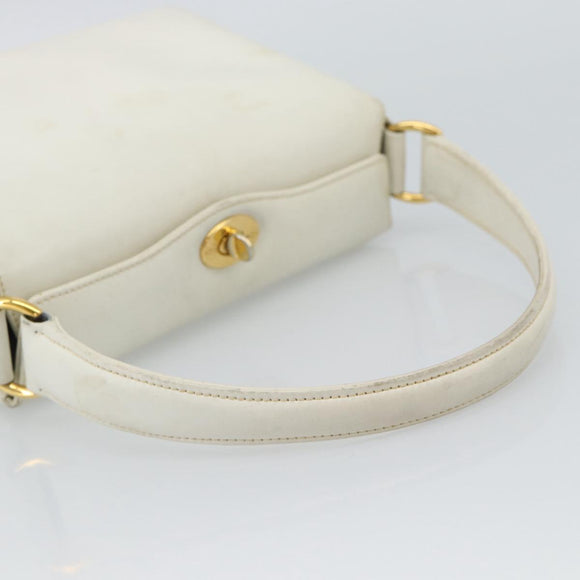 GUCCI Hand Bag Leather White Gold 000 406 0025 Auth ar14074