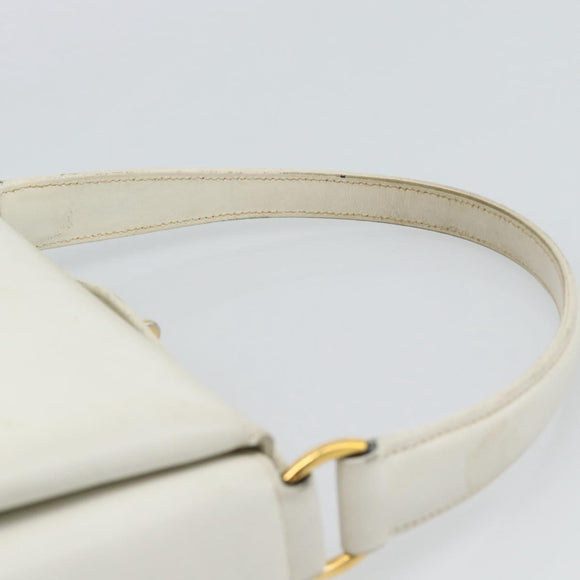 GUCCI Hand Bag Leather White Gold 000 406 0025 Auth ar14074