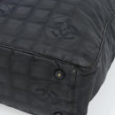 CHANEL New Travel Line Tote Bag Canvas Black CC Auth ar14076-9