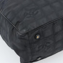 CHANEL New Travel Line Tote Bag Canvas Black CC Auth ar14076-14