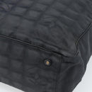 CHANEL New Travel Line Tote Bag Canvas Black CC Auth ar14076-15