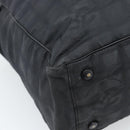 CHANEL New Travel Line Tote Bag Canvas Black CC Auth ar14076-16