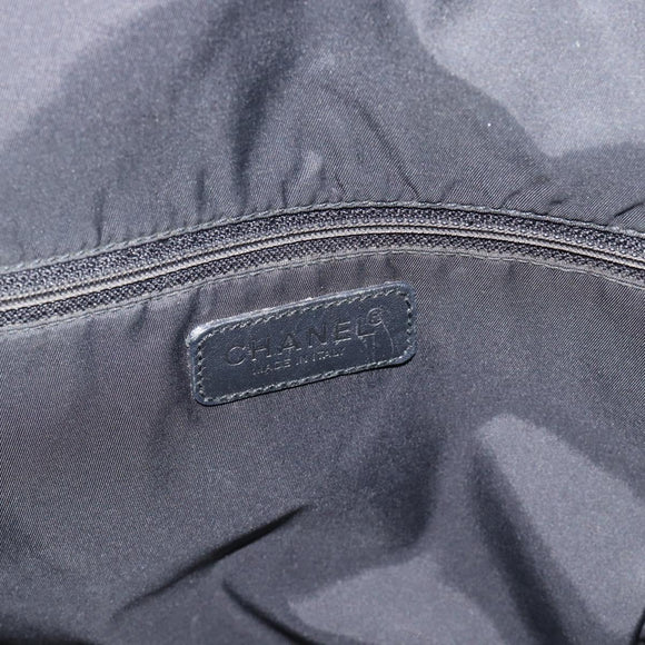 CHANEL New Travel Line Tote Bag Canvas Black CC Auth ar14076