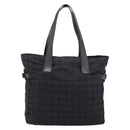 CHANEL New Travel Line Tote Bag Canvas Black CC Auth ar14076-13