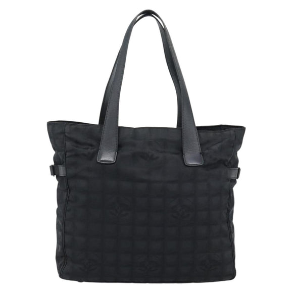 CHANEL New Travel Line Tote Bag Canvas Black CC Auth ar14076