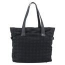CHANEL New Travel Line Tote Bag Canvas Black CC Auth ar14076-2
