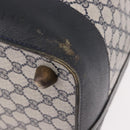 GUCCI GG Supreme Boston Bag PVC Leather Navy Gold Auth ar14078-15