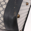 GUCCI GG Supreme Boston Bag PVC Leather Navy Gold Auth ar14078-16