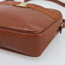 Salvatore Ferragamo Vala Shoulder Bag Leather Brown Gold Auth ar14079-9