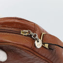 Salvatore Ferragamo Vala Shoulder Bag Leather Brown Gold Auth ar14079-10
