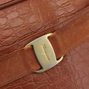 Salvatore Ferragamo Vala Shoulder Bag Leather Brown Gold Auth ar14079-17