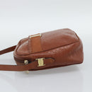 Salvatore Ferragamo Vala Shoulder Bag Leather Brown Gold Auth ar14079-3