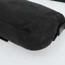 FENDI Mamma Baguette Shoulder Bag Cotton Black Silver Auth ar14086-12