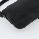 FENDI Mamma Baguette Shoulder Bag Cotton Black Silver Auth ar14086-13