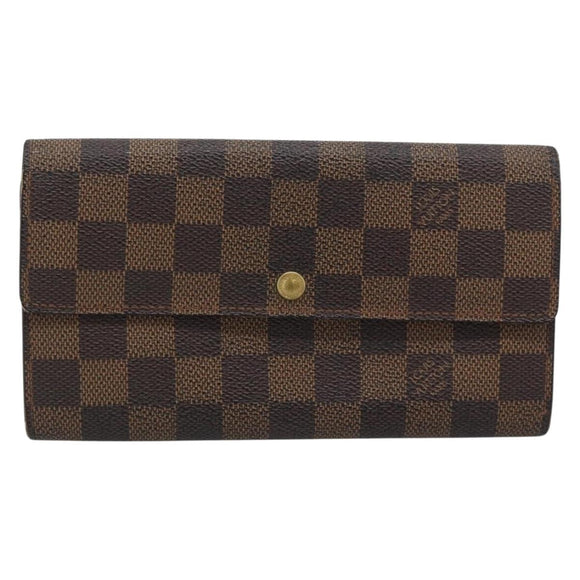 LOUIS VUITTON PRADA Long Wallet Leather PVC 2 Set Black Brown LV Auth ar14087