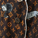 LOUIS VUITTON Catgram Long Sleeve Shirt Silk 40 Brown LV Auth ar14094-9