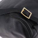 Christian Dior Backpack Leather Black Gold Tone Auth ar14096A-16